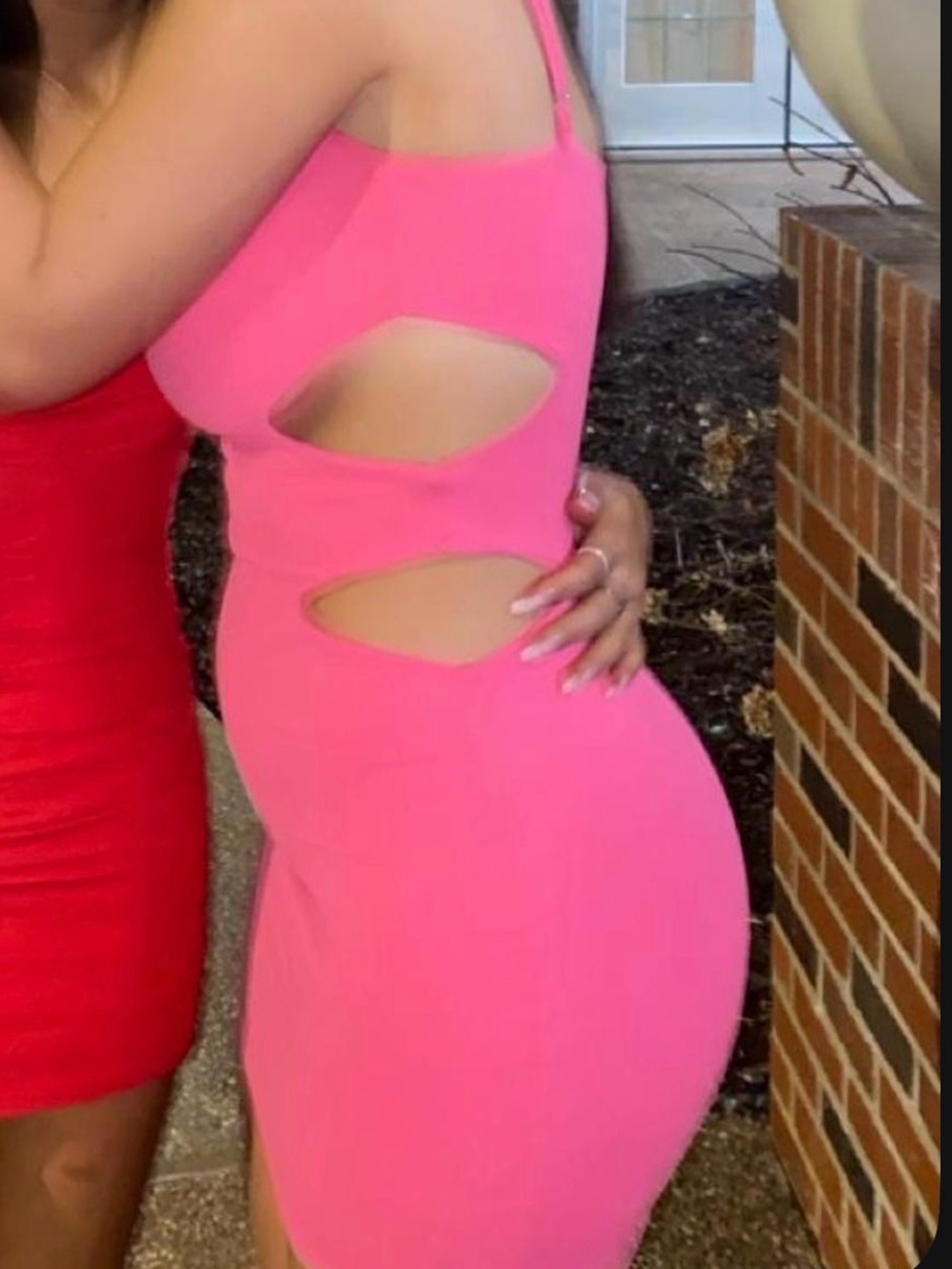 Hot Pink Cutout Mini Bodycon Dress